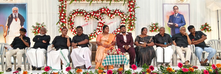kolathoor mani and viduthalai rajendran with couple