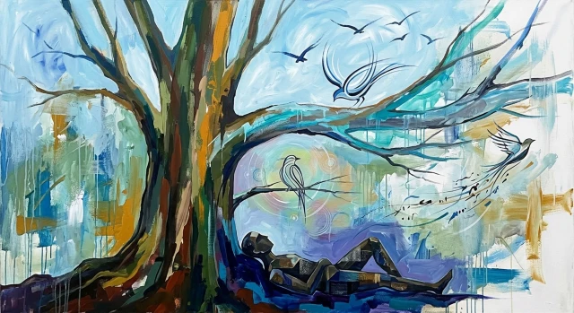 birds in a tree