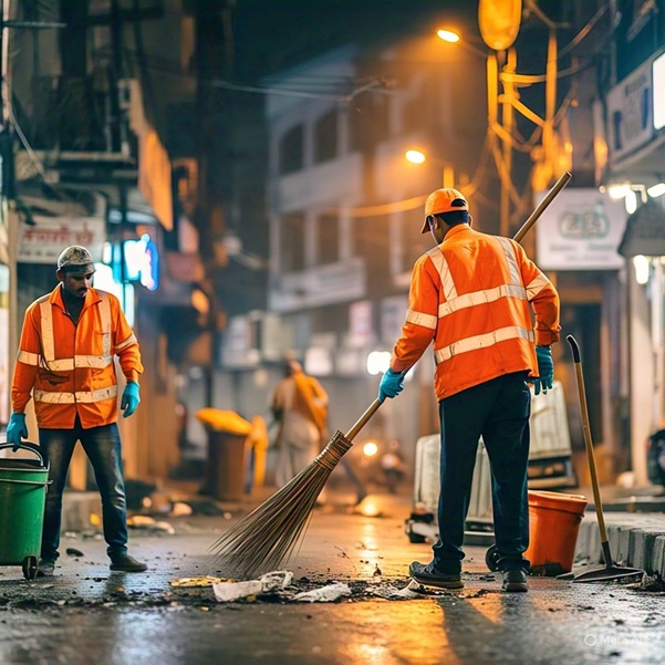 cleaning the street 601
