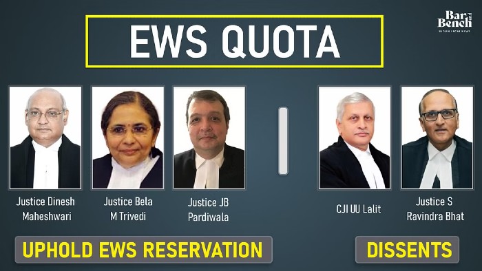 constitutional bench on ews reservation