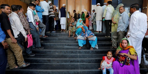 bank queue in india