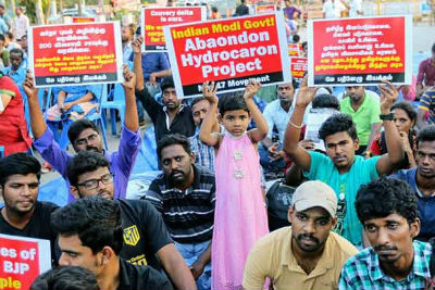Protesters against hydrocarbon
