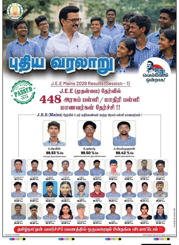 mk stalin jee results