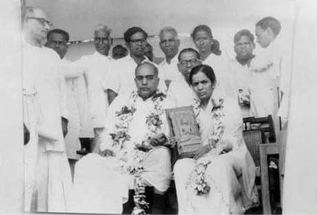 Ambedkar with his wife Savita Ambedkar during Dhamma