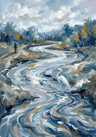 crane in river