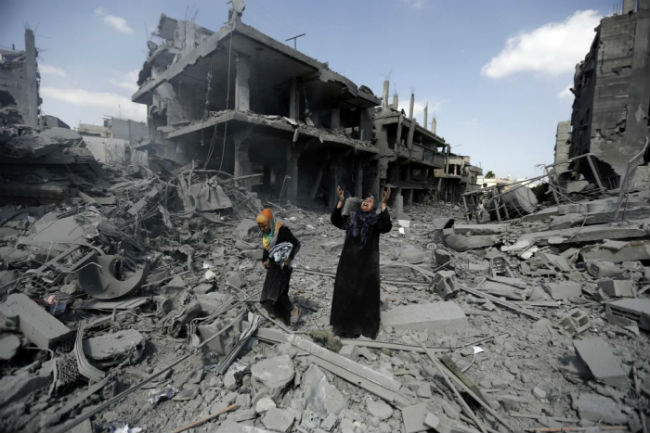 gaza buildings after bombing
